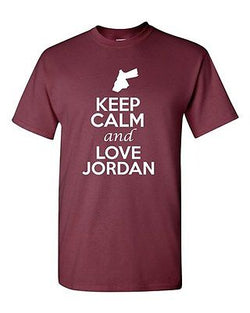 Keep Calm And Love Jordan Country Nation Patriotic Novelty Adult T-Shirt Tee