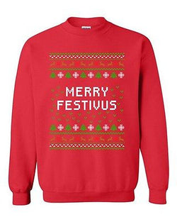 Merry Festivus Ugly Christmas Season Parody Funny DT Novelty Crewneck Sweatshirt