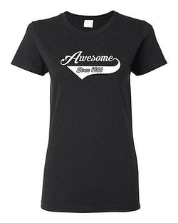 Ladies Awesome Since 1966 With Tail Happy Birthday Gift Funny DT T-Shirt Tee
