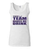 Junior This Team Makes Me Drink Minnesota Humor Graphic Tank Top