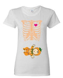 Ladies Skeleton Baby Pumpkin Lantern Horror Heart Halloween Funny DT T-Shirt Tee