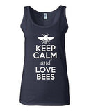 Junior Keep Calm And Love Bees Honey Insects Animal Lover Sleeveless Tank Tops