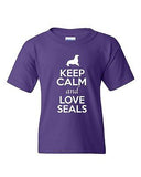 Keep Calm And Love Seals Sea Lion Walrus Animal Lover Youth Kids T-Shirt Tee