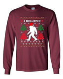 Long Sleeve Adult T-Shirt I Believe Sasquatch Big Foot Ugly Christmas Funny DT