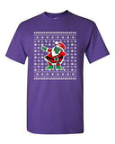 Dabbing Santa Dab Ugly Christmas Football Ball Sports Funny DT Adult T-Shirt Tee