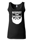 Junior Respect The Beard Funny Humor Novelty Statement Graphics Tank Top