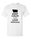 Keep Calm and Love Montana Graphic Novelty State Humor Adult T-Shirt Tee