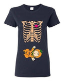 Ladies Skeleton Baby Pumpkin Lantern Horror Heart Halloween Funny DT T-Shirt Tee