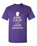 Keep Calm And Love Germany Country Novelty Statement Graphic Adult T-Shirt Tee