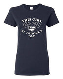 Ladies This Girl Loves St. Patrick's Day Clover Shamrock Beer T-Shirt Tee
