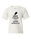 Keep Calm And Love Morocco Country Patriotic Novelty Youth Kids T-Shirt Tee