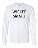 Long Sleeve Adult T-Shirt Wicked Smaht Boston Marathon Nerd Funny Humor Parody