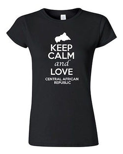 Junior Keep Calm And Love Central African Republic Country Novelty T-Shirt Tee