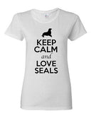 Ladies Keep Calm And Love Seals Sea Lion Animal Lover Wild Funny T-Shirt Tee