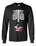 Long Sleeve Adult T-Shirt Skeleton Junk Food Snack Burger Fries Funny Humor DT