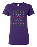 Ladies Firefighter Hero Ugly Christmas Sweater Fire Firemen Funny DT T-Shirt Tee