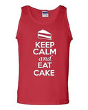 Keep Calm And Eat Cake Sweet Dessert Novelty Statement Graphics Adult Tank Top