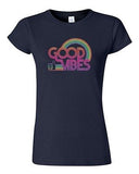 Junior Good Vibes 70's Thumbs Up Rainbow BeanePod Artworks Funny DT T-Shirt Tee