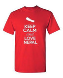 Keep Calm And Love Nepal Country Nation Patriotic Novelty Adult T-Shirt Tee