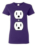 Ladies Plug Outlet Face Party Costume Funny Humor DT T-Shirt Tee