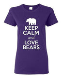 Ladies Keep Calm And Love Bears Grizzly Animal Lover Wild Funny T-Shirt Tee