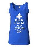 Junior Keep Calm And Drum On Percussion Musician Novelty Statement Tank Top