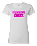 Ladies Running Sucks Exercise Workout Fitness Gym Training Funny T-Shirt Tee