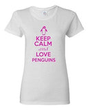 Ladies Keep Calm And Love Penguins Bird Flippers Swim Ice Sea Ocean T-Shirt Tee