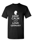 Keep Calm And Love Germany Country Novelty Statement Graphic Adult T-Shirt Tee