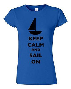 Junior Keep Calm And Sail On Boat Sailboat Yacht Fishing Funny DT T-Shirt Tee