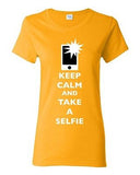 Ladies Keep Calm And Take A Selfie Flash Phone Camera Pics Funny DT T-Shirt Tee