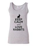 Junior Keep Calm And Love Rabbits Bunny Pet Animal Lover Sleeveless Tank Tops