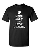 Keep Calm And Love Uganda Country Nation Patriotic Novelty Adult T-Shirt Tee