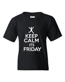 Keep Calm It's Friday Rest Relax Novelty Statement Youth Kids T-Shirt Tee