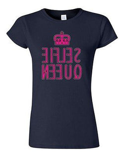 Junior Selfie Queen Crown Pink Reverse Selfy Camera Funny Humor DT T-Shirt Tee