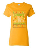Ladies Meowy Cat Animals Kitten Pet Ugly Christmas DT T-Shirt Tee