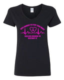 V-Neck Ladies Cute Enough To Stop Your Heart Skilled Enough Funny T-Shirt Tee