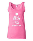 Junior Keep Calm And Love Zimbabwe Country Nation Patriotic Sleeveless Tank Top