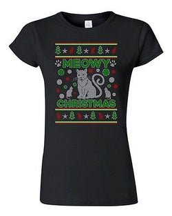 Junior Meowy Cat Animals Pet Kitten Ugly Christmas DT T-Shirt Tee