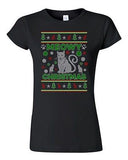 Junior Meowy Cat Animals Pet Kitten Ugly Christmas DT T-Shirt Tee