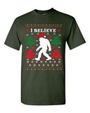 I Believe Sasquatch Big Foot Ugly Christmas Funny Humor DT Adult T-Shirt Tee