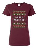 Ladies Merry Festivus Holiday Ugly Christmas Season Parody Funny DT T-Shirt Tee