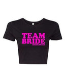 Crop Top Ladies Team Bride Bridesmaid Wedding Groom Funny Humor T-Shirt Tee