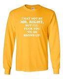 Long Sleeve Adult T-Shirt I May Not Be Mr. Right Get Laid Funny Humor