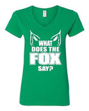 V-Neck Ladies What Does The Fox Say Party Music Comedy Funny Humor T-Shirt Tee