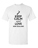 Keep Calm And Love New Zealand Country Patriotic Novelty Adult T-Shirt Tee