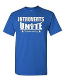 Adult Introverts Unite Separately Shy People Funny Humor Parody T-Shirt Tee