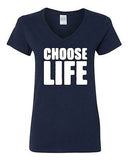 V-Neck Ladies Choose Life Wham 1980 80's Cool Retro Funny Humor T-Shirt Tee
