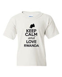 Keep Calm And Love Rwanda Country Patriotic Novelty Youth Kids T-Shirt Tee