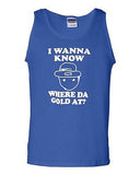 I Wanna Know Where Da Gold At Leprechaun Funny Novelty Graphic Adult Tank Top